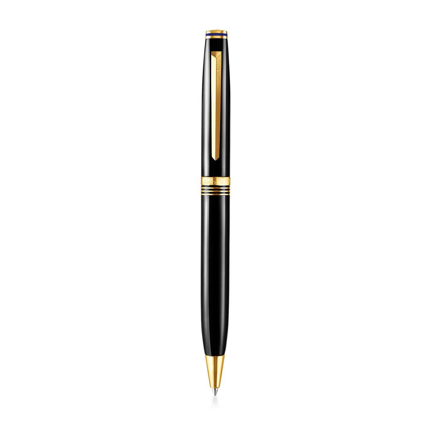 Lapis Bard Contemporary Dark Metal Gold Trims Ballpoint Pen (WP18289) - Image 2