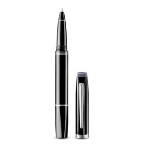 Lapis Bard Contemporary Dark Metal Chrome Trims Rollerball Pen (WP18702)