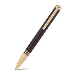 Lapis Bard Torque Artis Leather Ballpoint Pen Brown with Gold Trims (WP33016)