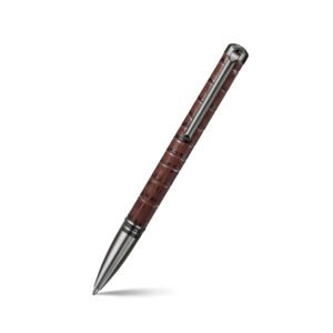 Lapis Bard Mandeville Croc-Textured Ballpoint Pen - Dark Brown (WP36273)